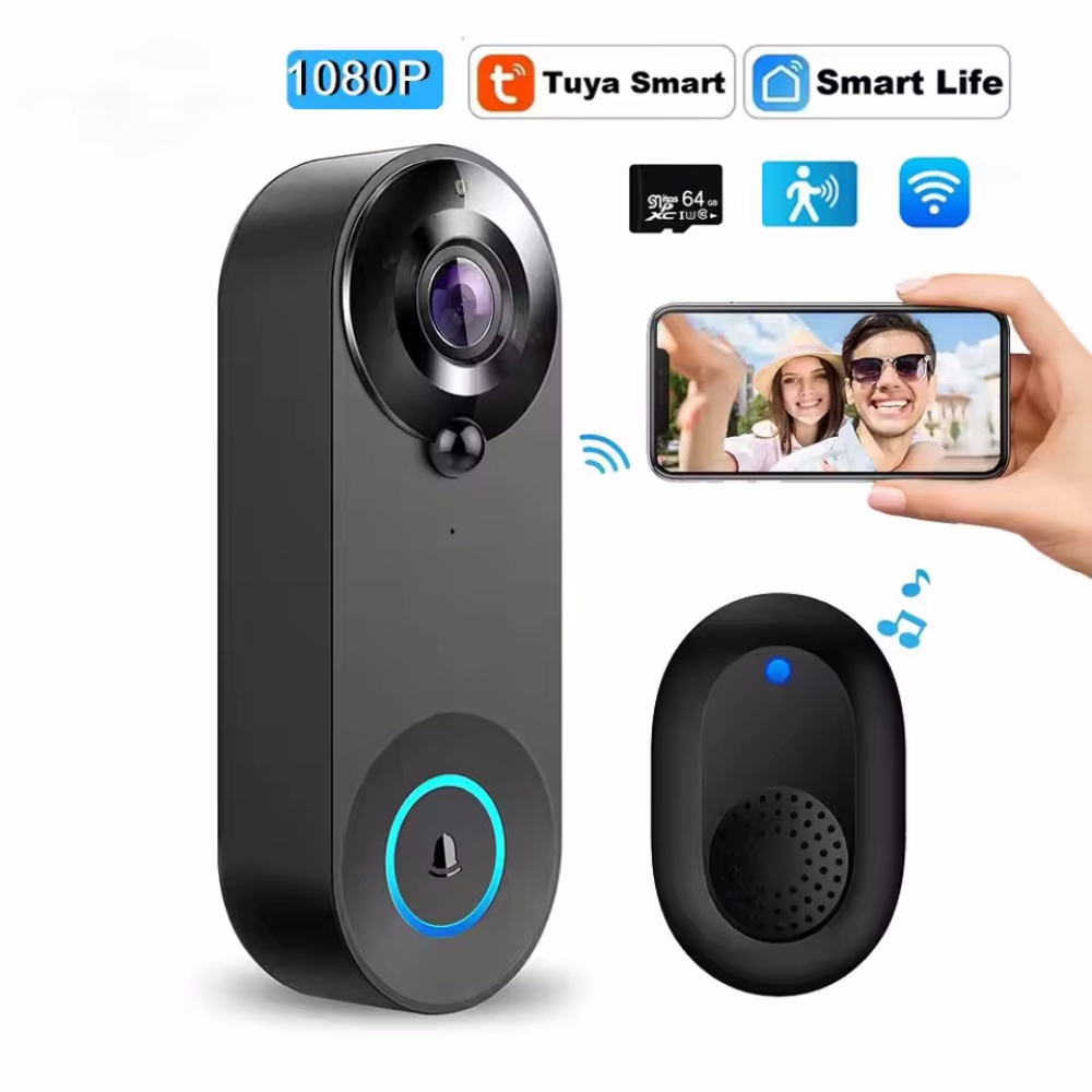 Smart Home Video - Tuya 1080P timbre inalámbrico WIFI Video