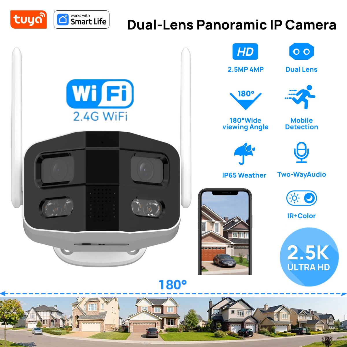 Smart Home Camera Ezviz - Tuya Smart 4MP 2.5K Doble Lente