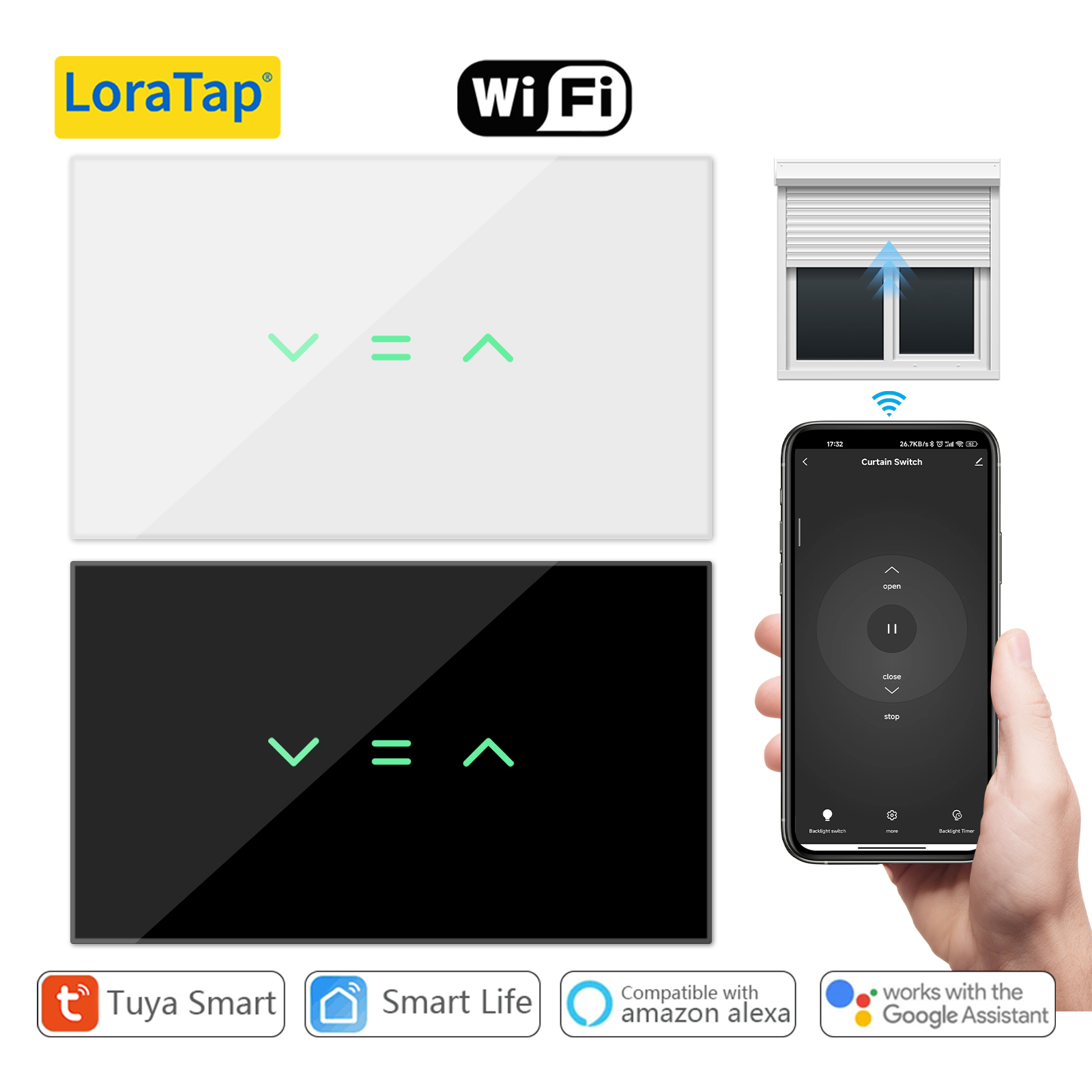 Universal Remote Smart Home - LoraTap-persiana enrollable con Control remoto por