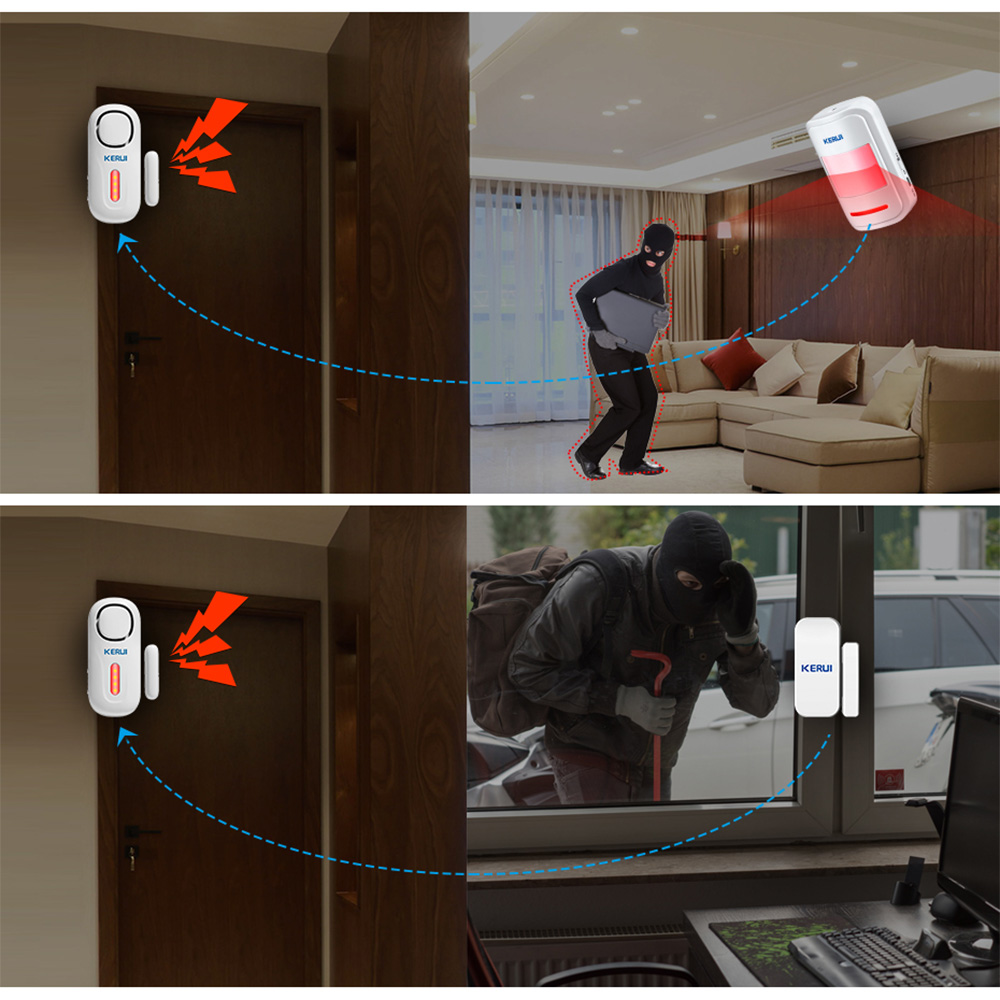 KERUI-sistema de alarma magnét - Wireless Door Sensor reseña y precio